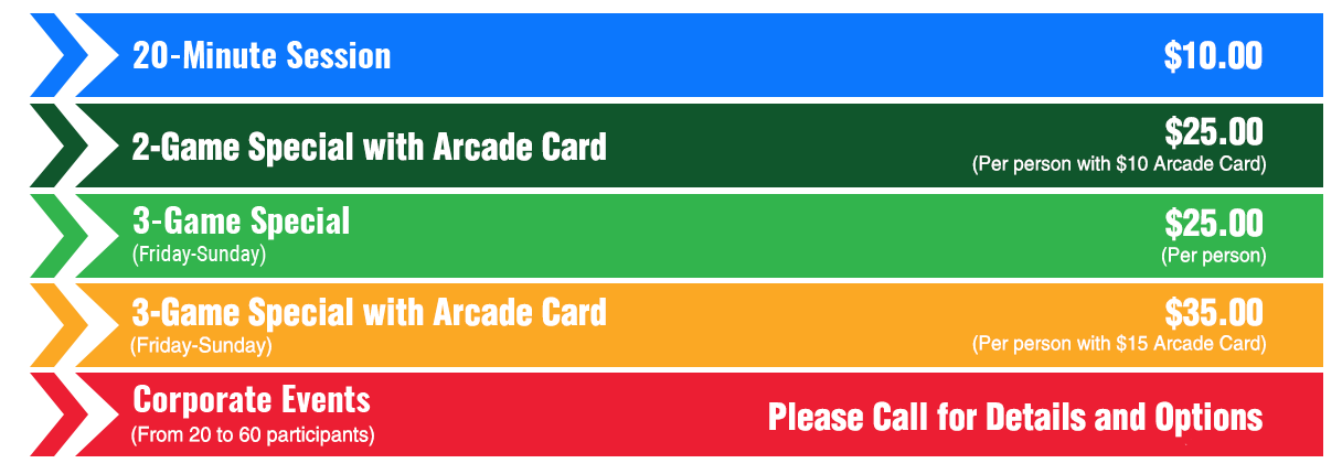 Lazer Tag Price list